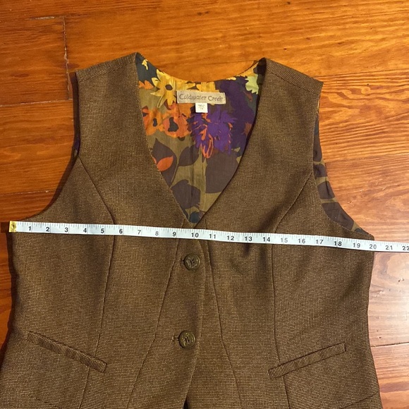 SALE Tweed vest floral lining 14 Coldwater Creek NWOT - Picture 7 of 15